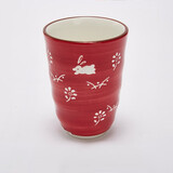 NITORI宜得利家居 复古创意日式泡茶杯家用个性水杯咖啡杯白兔日式茶杯 红色