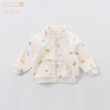 戴维贝拉（DAVE＆BELLA）春秋儿童外套男童秋装女童宝宝衣服童装男孩婴儿摇粒绒棒球服服装 马卡龙印花【DB396-G】 90 cm（建议身高80-90cm）