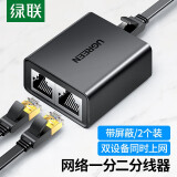 绿联 网线分线器一分二同时上网连接器 RJ45双网口延长器网络三通直通转接头 iptv宽带接口分接器 2个组合装