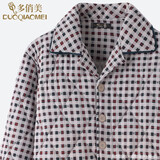 多俏美男士睡衣秋冬季纯棉加厚夹棉格子三层保暖2025年新款家居服套装爸 Q7012套装 L