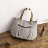 宝芙丽（BAOFULI)轻奢ck风新款帆布包女日韩水饺包女式时尚手提布包布艺包小布包女包 灰色