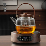高茗鼠尾玻璃煮茶壶2025新款电陶炉煮茶器财鼠高档加厚茶水分离泡茶壶 米韵电陶炉+素影壶900ml