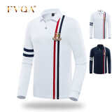 FVQA高尔夫球服装男长袖T恤翻领POLO衫休闲运动球衣高尔夫男装春秋 白色z M