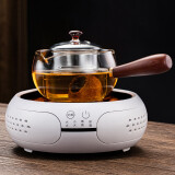 borun HOME加厚耐高温玻璃煮茶壶黑茶小青柑泡茶养生花茶电陶炉煮茶器套装 02款茶壶+鼓型白色炉 500ml