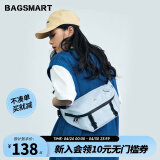 BAGSMART潮牌斜挎包男生挎包运动骑行男士腰包通勤胸包女款饺子包送男朋友 天蓝色