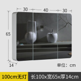 乾箭（QIANJIAN） 圆角弧度烤漆镜柜浴室柜组合简约卫生间镜子带置物架柜挂墙式 100厘米不带灯