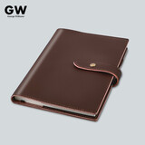 GeorgeWillsons真皮笔记本头层牛皮软皮皮面本便携随身本子a5高档记事本商务办公会议记录本 A5搭扣头层牛皮-棕色