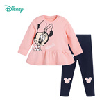 迪士尼童装儿童卫衣套装卡通休闲套装 女童米妮粉色223T1432 100