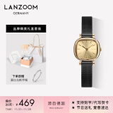 LANZOOM蓝族黑金小方糖手表女ins风腕表复古小方表送女友生日礼物送妈妈 【可代写贺卡】Bremen01