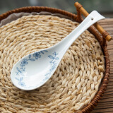 和风四季景德镇日式釉下彩家用餐具餐厅陶瓷饭碗面碗汤碗圆盘碗碟组合套装 （花蔓草）大汤勺