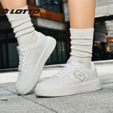 乐途（LOTTO）板鞋男鞋2025秋季官方平底鞋休闲运动鞋空军一号防滑情侣小白鞋子 白色（女款） 36