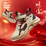 鸿星尔克（ERKE）童鞋男女童休闲鞋儿童冬季保暖棉鞋燕麦色/暖亚麻32