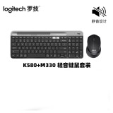 罗技（Logitech）【来图定制】罗技k580无线键盘 静音蓝牙键盘 mac超薄双模手机ipad平板键盘鼠标套装 【K580+M330】轻音键鼠套装-星空灰