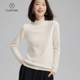 帕什【24新款新色】羊绒衫女半高领100%山羊绒7针加厚针织毛衣女PS-06 本白 XL(120-135斤)