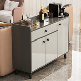 柯诺苏茶水柜餐边柜子储物柜客厅靠墙置物柜轻奢茶柜置物架收纳柜备餐柜 【实木丨送货上门】天空灰色90*30*84cm