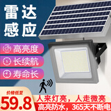 湘哲太阳能照明灯人体感应户外太阳能庭院灯家用防水路灯露营营地灯 高亮800-W+送5米线-照约100m²