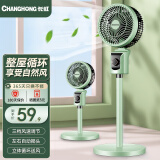 长虹（CHANGHONG）电风扇空气循环扇落地扇空调扇台式节能立式涡轮大风量摇头电扇 机械款（扁头）-左右摇头
