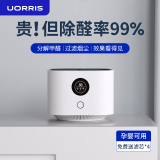 UORRIS德国欧瑞氏空气净化器除甲醛新房家用桌面办公室小型除烟味去醛神器 清新白 【含耗材丨除醛率99%】 实时检测丨主动捕捉丨效果可视化