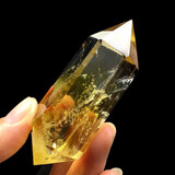唯誠 天然黄水晶六棱柱双尖柱子原矿石消磁能量石把玩摆件 5-6cm左右