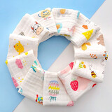 boxbaby婴儿口水巾超软优棉洗澡新生儿童毛巾宝宝纱布小方巾洗脸巾纯棉 女孩5条装（花色混搭 25*25cm）