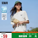 森马（Semir）[凉感T]观园吉联名短袖T恤女抗菌宽松2024熊猫夏装潮109324100013