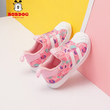 巴布豆（BOBDOG）儿童网红板鞋新款春夏百搭女童运动鞋潮 胭脂红（二棉） 28 适合脚长16.9cm