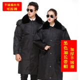 安富利 军棉大衣男冬季加厚长款保安大衣黄大衣防寒服劳保棉袄棉服N 加长棉衣（防水可拆洗/带棉帽） 小号