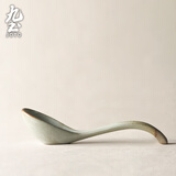 九土日式手工陶瓷汤匙吃饭勺子粗陶勺粗陶餐具小汤勺复古家用创意 单个装