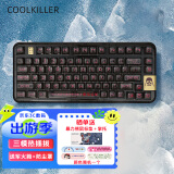 CoolKiller CK75三模热插拔客制化键盘游戏办公 gasket结构2.4G/有线/蓝牙机械键盘 黑武士（动物世界透明键帽） RGB 线性喵喵轴【触发35g 触底45g】 高特