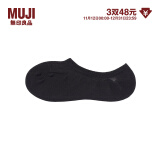 无印良品 MUJI 男式 不易滑落 棉混纺 隐形船袜 袜子 男袜 黑色 25-27cm/40-44码