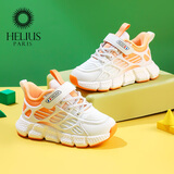 HELIUS童鞋男女儿童运动鞋网面鞋软底婴宝宝学步机能鞋子 米/淡桔【春秋双网】 28 脚长16.2-16.7cm