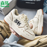 森馬（senma）男鞋2025秋冬新款青少年运动休闲国潮鞋子男士轻便小白鞋百搭板鞋 108米色 40