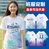 吴衣斯 毕业班服定制t恤同学聚会t恤短袖衣服初三学生高三运动会diy套装 空白版衣服28 S可定制