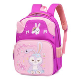 阿吖吖幼儿园书包女儿童背包男孩4-7岁学前班一年级卡通兔子学生双肩包 玫红色（经典款）
