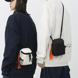 Adolham 日系小挎包复古男士休闲斜挎包男生韩版潮包学生简约单肩包帆布包 黑色