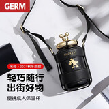 格米（germ）保温杯女可爱波点316高颜值少女糖果色水杯420ml 轻奢黑金420ml【斜挎杯套款】