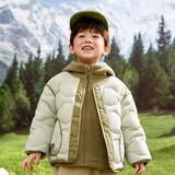 巴拉巴拉童装儿童羽绒服冬男童女童宝宝外套摇粒绒两件套时尚撞色 豆绿40044-208424107204 100cm