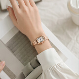 艾奇（EYKI）手表女士品牌时尚方形潮流防水石英国表学生初高中生日韩简约ins森系小巧气质新款腕表 玫金白