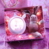 艾美诗生日礼物女孩子十岁儿童女生新年蛇年小礼品送女童小学生女儿10 组合（粉独角兽夜灯+许愿兔）