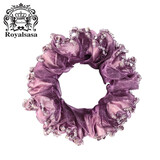 皇家莎莎发饰发圈串珠布艺头花韩国头饰手工花朵发绳盘发马尾头绳 粉色PI