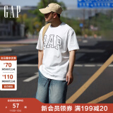 Gap【热卖爆款】男装2024夏新款撞色logo圆领短袖T恤纯棉上衣544465 白色 185/108A(XXXL) 亚洲尺码