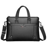 卡帝乐鳄鱼公文包男士休闲时尚头层牛皮单肩斜挎手提电脑包礼物送男友