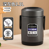米必暖保温饭盒双层上班猪脚饭桶保温饭盒24小时冬天新款餐盒便携饭盒 深灰色（三层）送餐具 2.2L