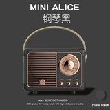 太空狗复古蓝牙音箱低音炮迷你音响无线高音质重低炮家用便携式小型可插卡插U盘带收音机生日礼物女男生 黑色I蓝牙+收音机+插卡+插U盘