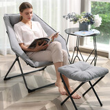 京焱懒人沙发椅 2024网红单人学生宿舍椅子 圣澜阳台休闲折叠蛋壳躺椅 银河灰休闲椅+脚凳