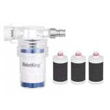 BidetKing洗衣机净水过滤器家用全自动滤水器前置去水垢水龙头活性炭 弹簧卡扣款+活性炭滤芯3根