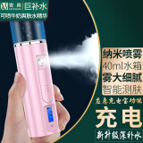 安尚注氧仪家用补水仪纳米喷雾器脸部美容仪保湿神器面部水加湿仪器蒸脸仪送老婆母亲女朋友生日礼物 充电 40ml 纳米喷雾 充电宝功能 智能测肤 粉