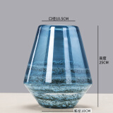 傲石 玻璃透明水养花瓶 摆件客厅插花轻奢ins风法式简约餐桌干花瓶 菱款(高25cm)