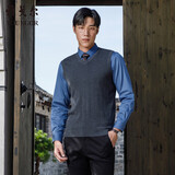 雅戈尔（YOUNGOR）毛衫男士 冬季青年男士商务休闲毛衫背心 深灰 95cm