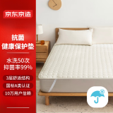 京东京造床垫保护垫 3层标准A类纳米级抗菌床褥床垫保护垫 180×200cm 白色
